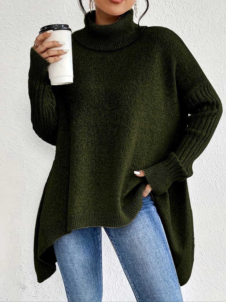 Oversized-Strickpullover mit Rollkragen für Damen – ideal für jeden Tag