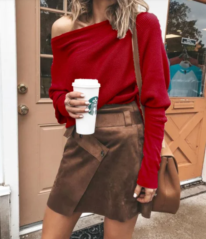 Women’s Ultra-Soft Ribbed Off-Shoulder Sweater