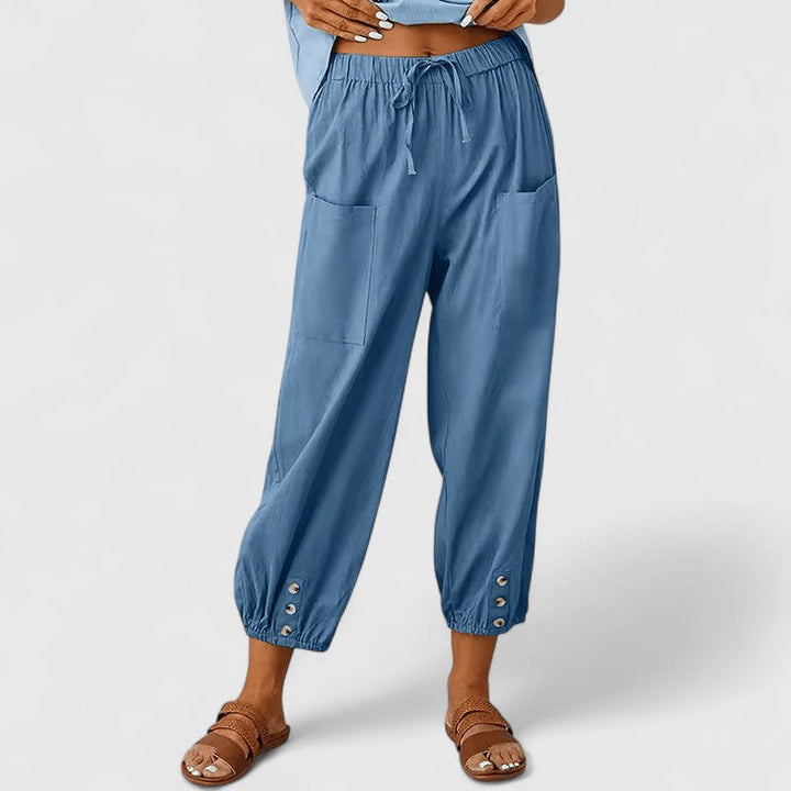 Pantalon sophistiqué à jambes larges pour femme en tissu respirant