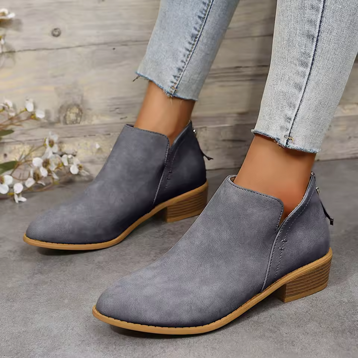 Women’s Comfortable Low-Heel Ankle Boots for Everyday Wear