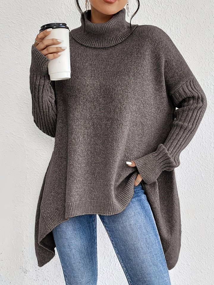 Oversized-Strickpullover mit Rollkragen für Damen – ideal für jeden Tag