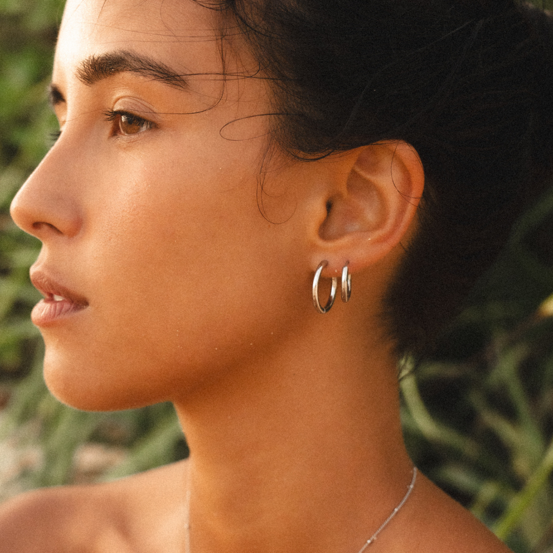 Women Earrings Classic 18K Gold Plated Stainless Steel Waterproof