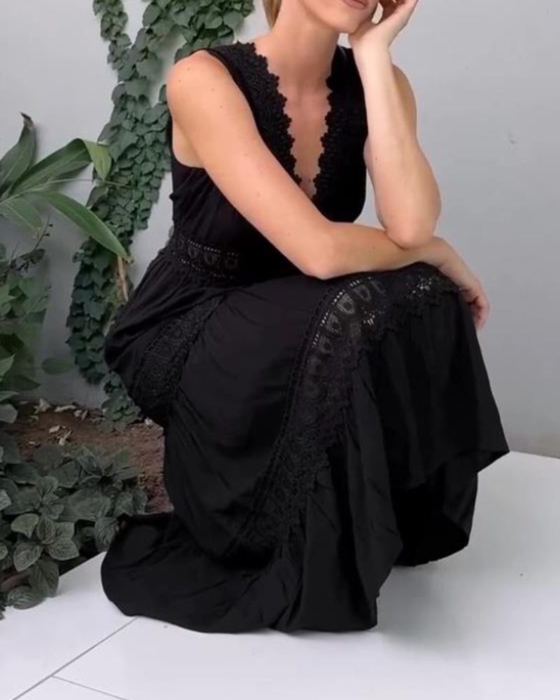 Elegantes Midikleid aus weißer Spitze für Damen