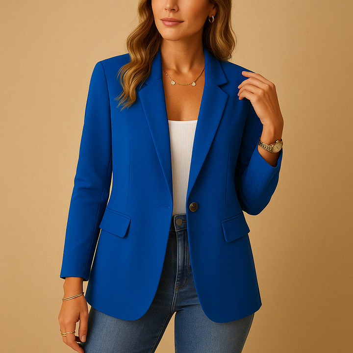 Taillierter Stretch-Damenblazer in klassischer Passform, flexiblem Stretchmaterial und femininer Silhouette