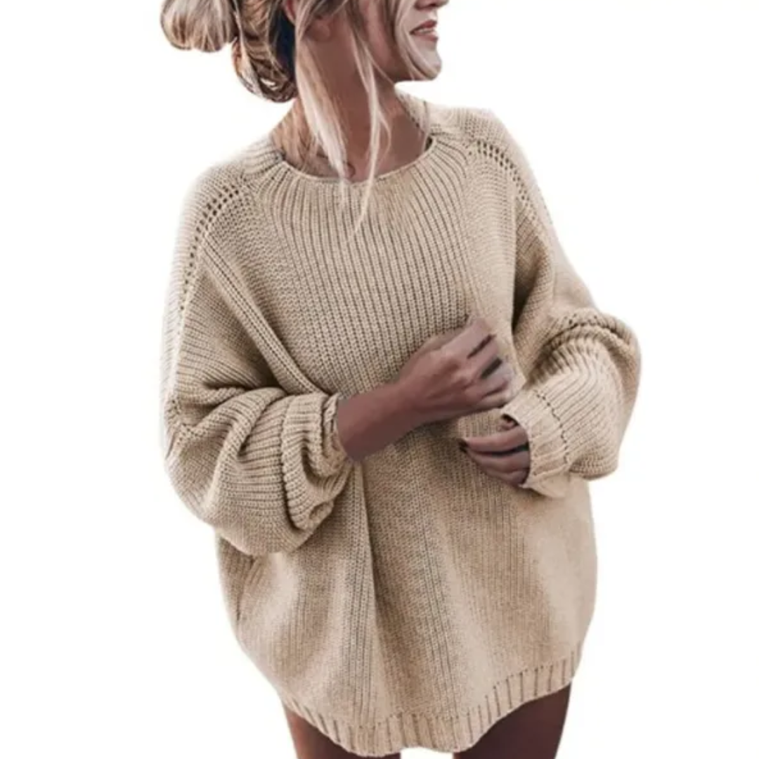 Chunky Knit Pullover Sweater with Relaxed Fit