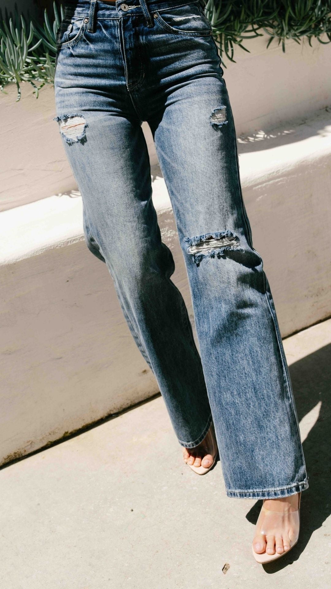 Damskie jeansy z wysokim stanem, ciemnoszary, bawełniany, rozszerzany krój