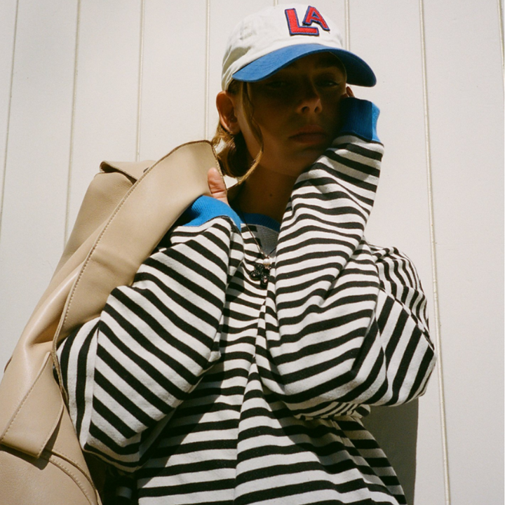 Chemise rayée oversize confortable à manches longues