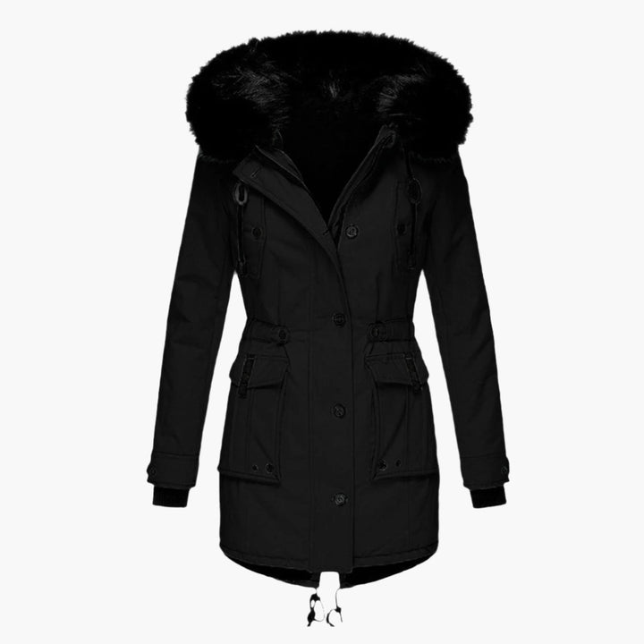 Parka isolante con cappuccio da donna per la stagione fredda