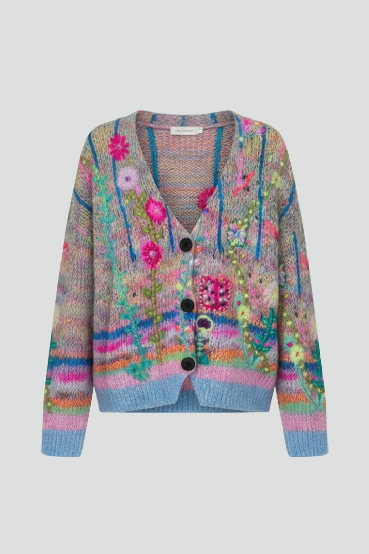 Pull en maille douce multicolore pour femme