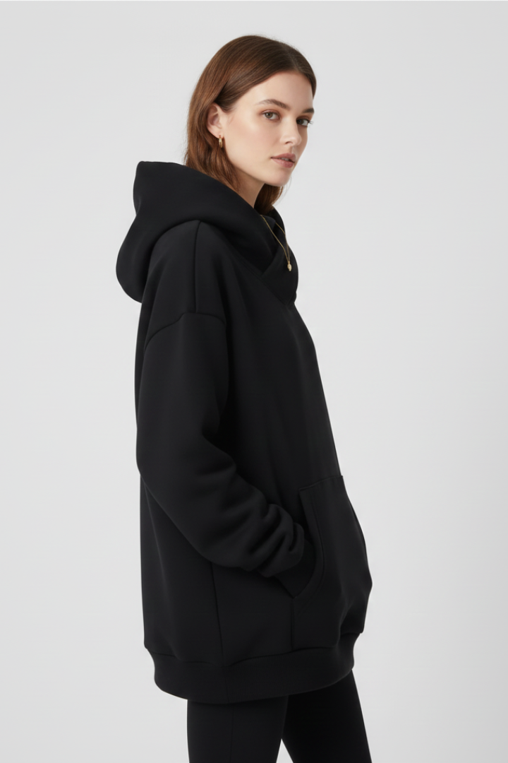Sweat à capuche oversize à col montant pour femme