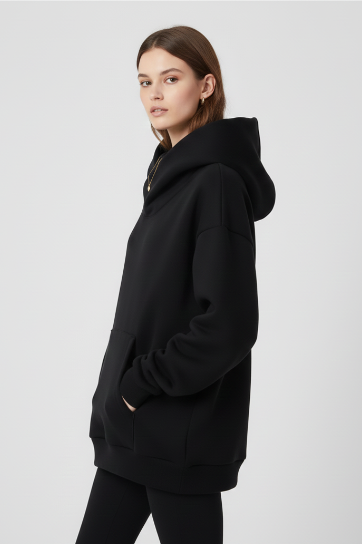Sweat à capuche oversize à col montant pour femme