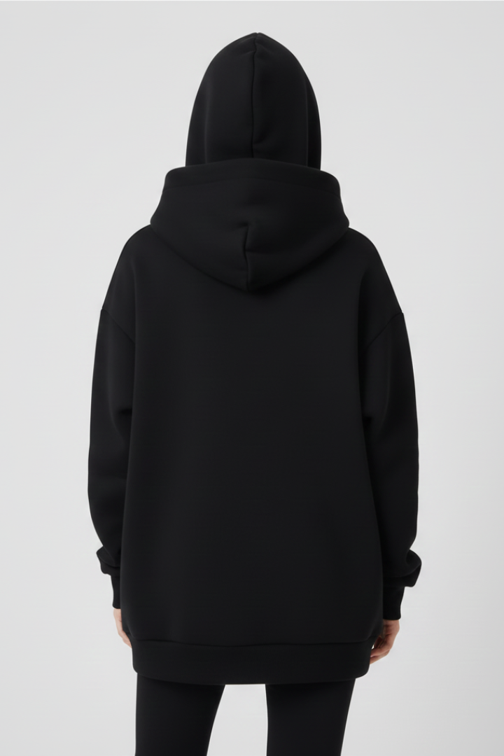 Sweat à capuche oversize à col montant pour femme