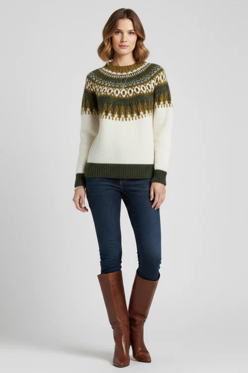 Cozy Women's Fair Isle Knit Sweater