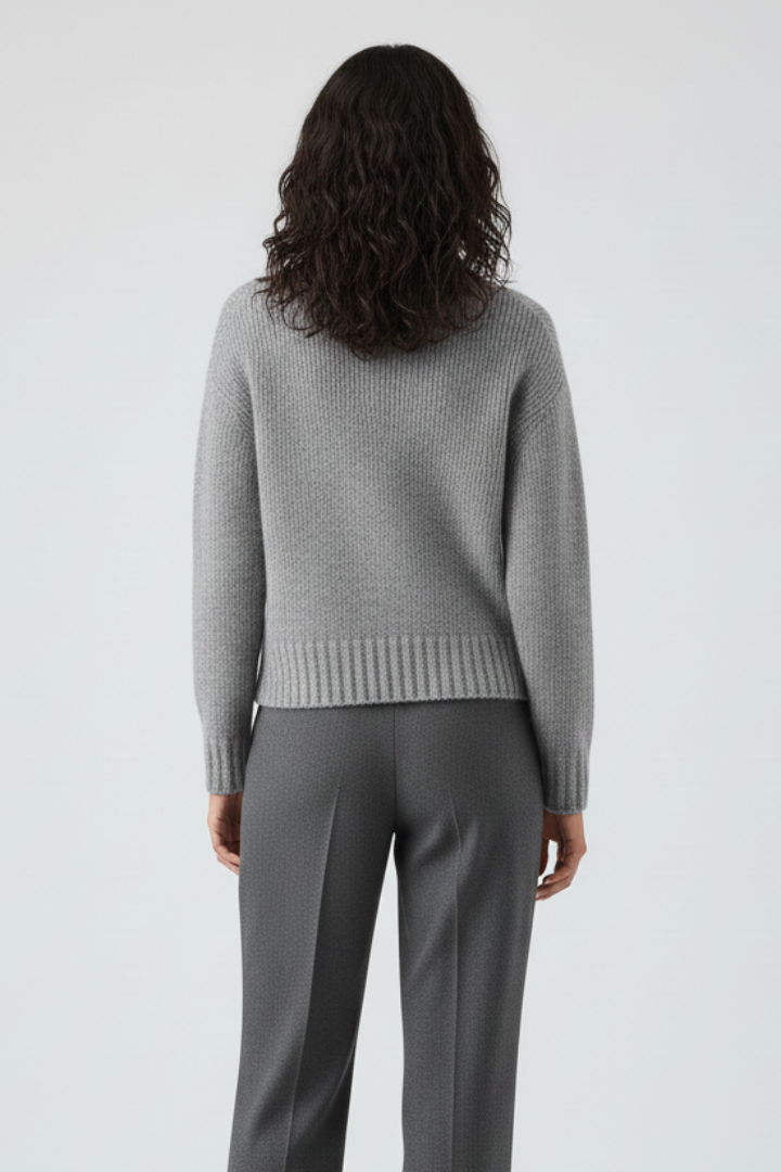 Women's Cozy Knit Sweater with Front Zipper