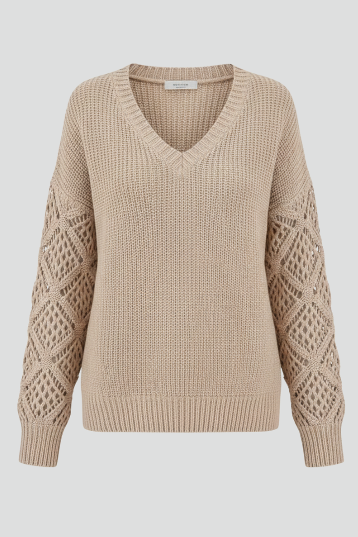 Pull en tricot doux à col en V pour femme