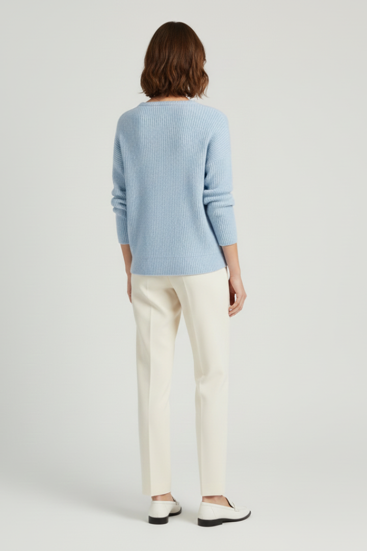 Women's Cozy Ribbed V-Neck Sweater