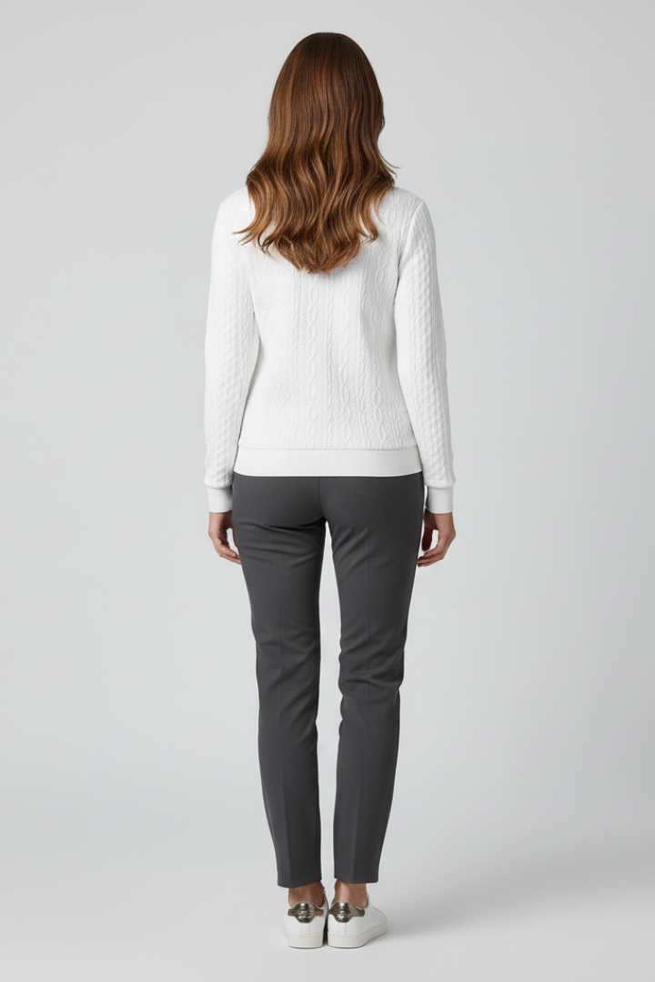 Women's Soft Cable Knit Quarter-Zip Sweater