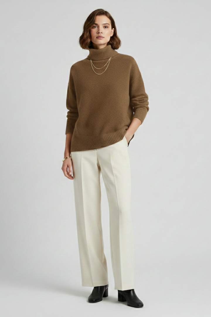 Women's Soft Relaxed Fit Turtleneck Sweater