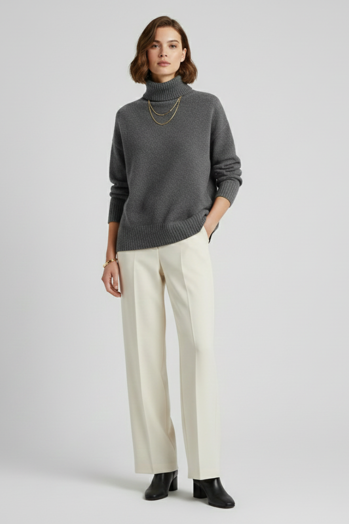 Women's Soft Relaxed Fit Turtleneck Sweater