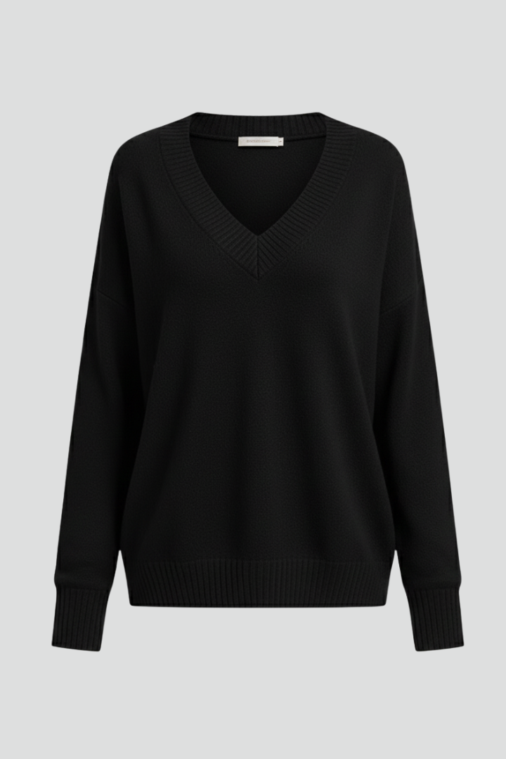 Women's Cozy Relaxed Fit V-Neck Sweater