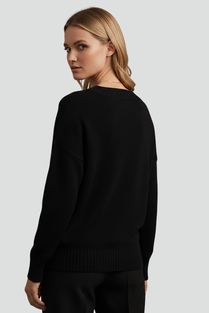 Women's Cozy Relaxed Fit V-Neck Sweater