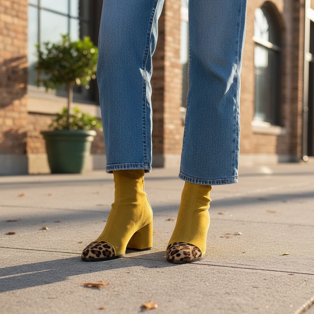 Bottines pour femmes à talon bloc et fermeture éclair arrière