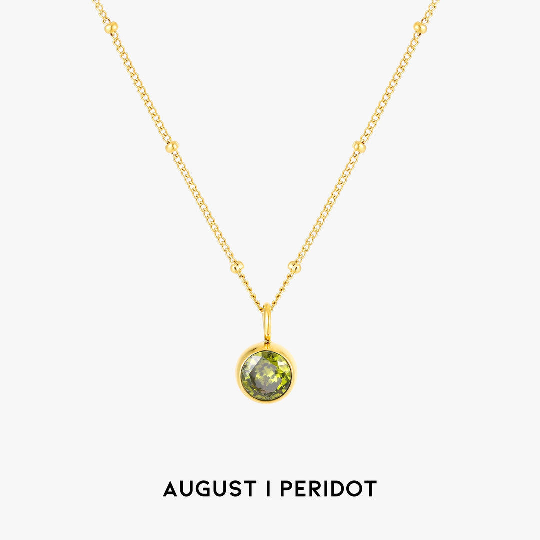 Birthstone Necklace  Personalized Jewelry for Women Stainless Steel