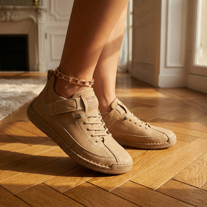 Naisten mukavat vegaaniset nahkaiset nauhalenkkarit