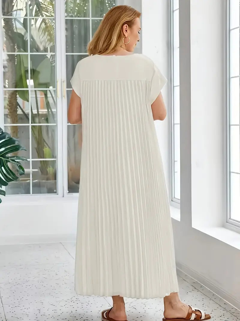 Plissiertes Maxikleid für Damen, leichter Stoff, elegantes und schmeichelhaftes Design