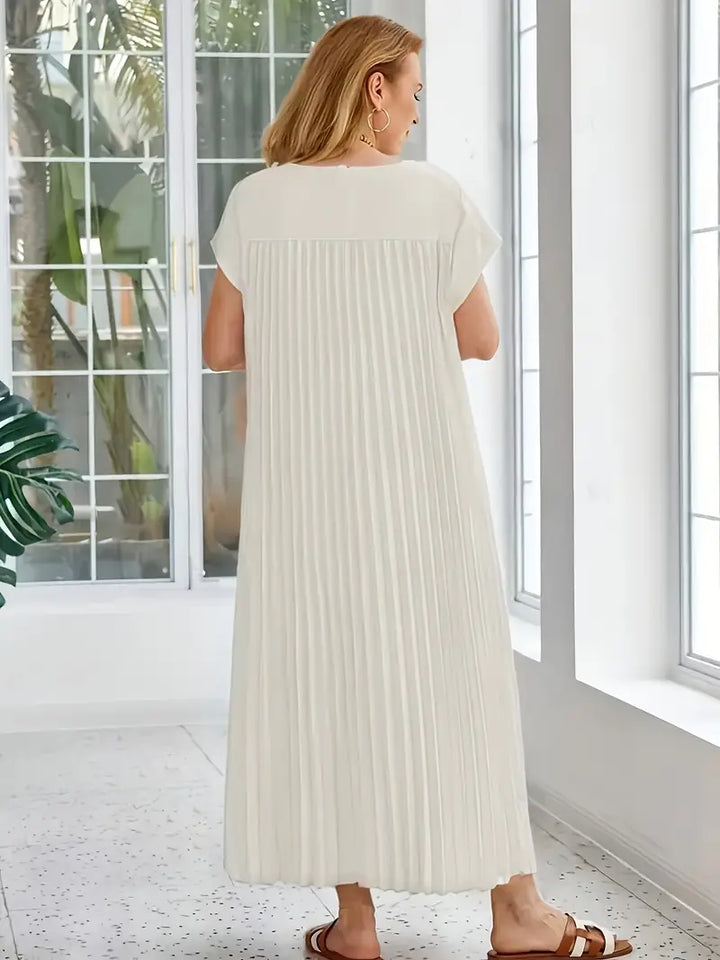 Plissiertes Maxikleid für Damen, leichter Stoff, elegantes und schmeichelhaftes Design