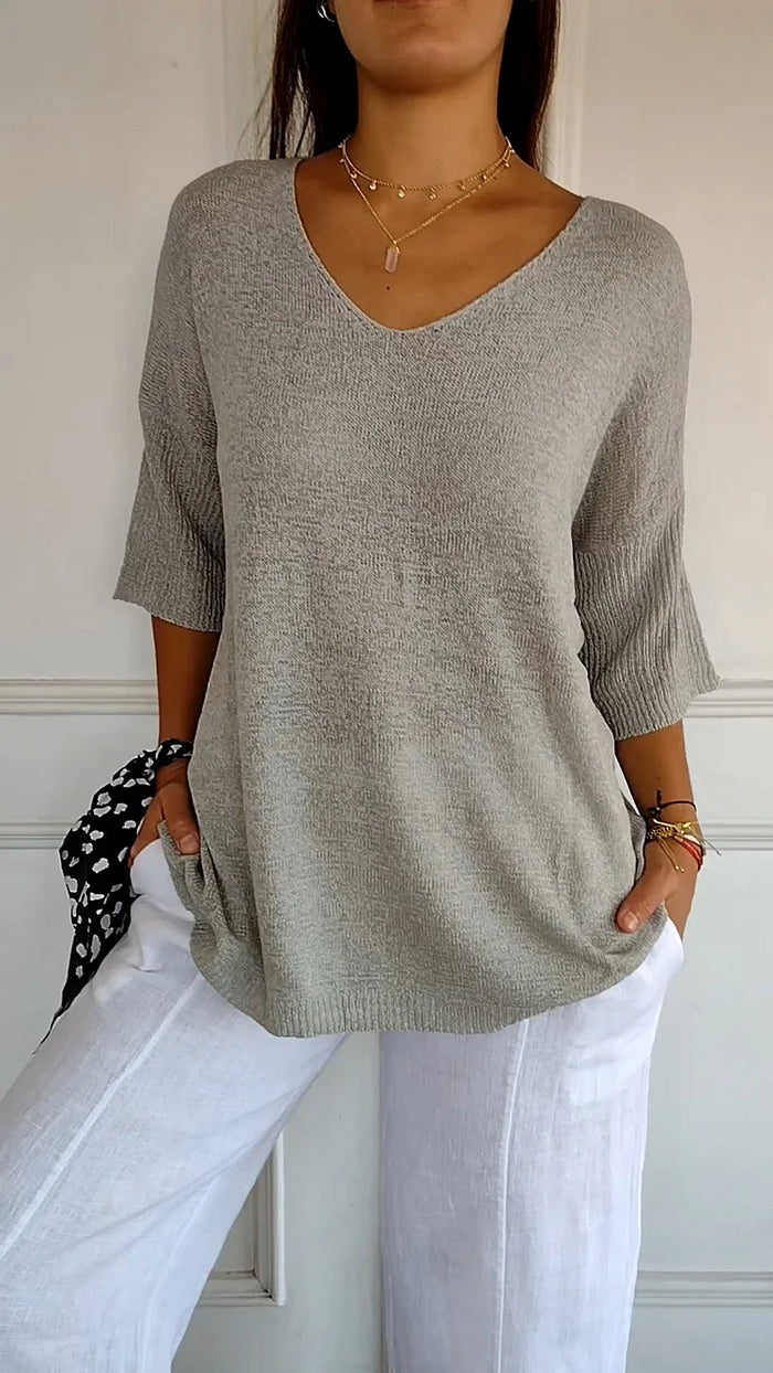 Everyday Comfort Ultra-Soft V-Neck Knit Top