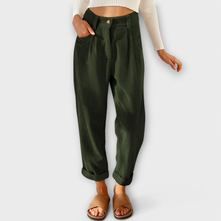 Modern Corduroy Trousers Women | Tailored Fit, Soft Texture, Versatile Styling