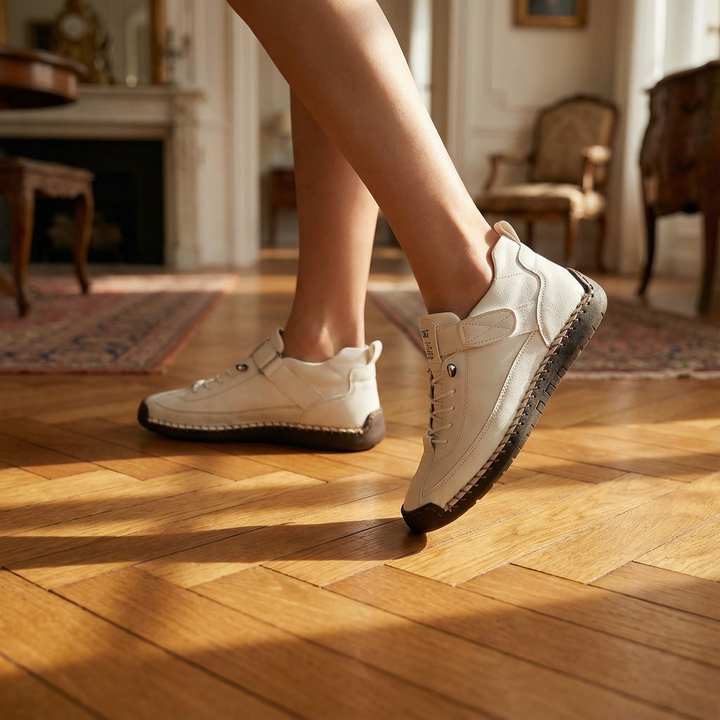 Naisten mukavat vegaaniset nahkaiset nauhalenkkarit