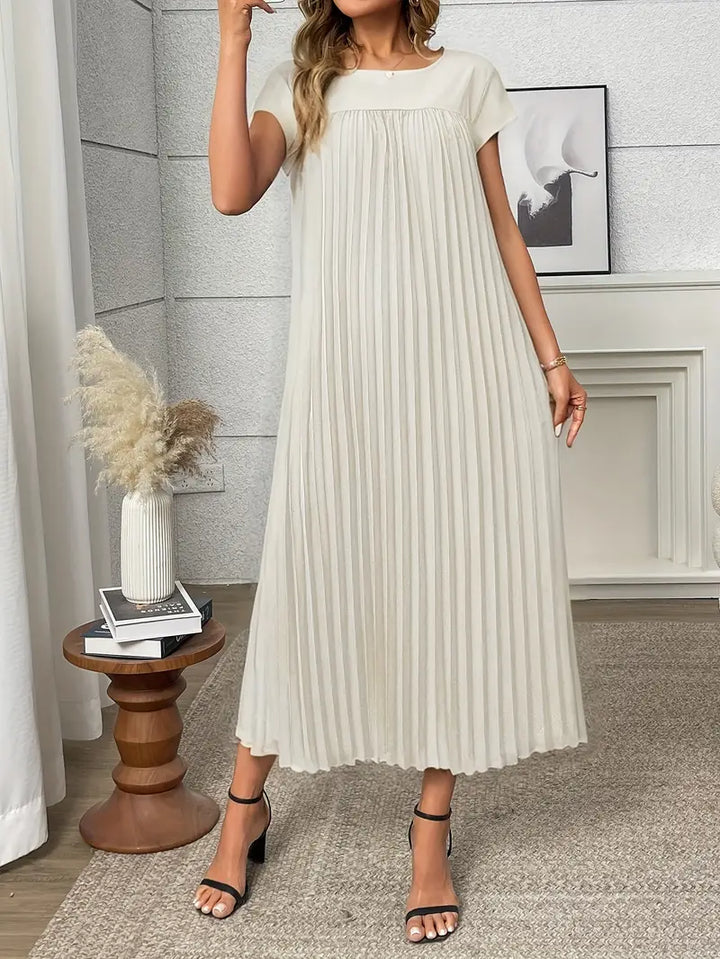 Plissiertes Maxikleid für Damen, leichter Stoff, elegantes und schmeichelhaftes Design