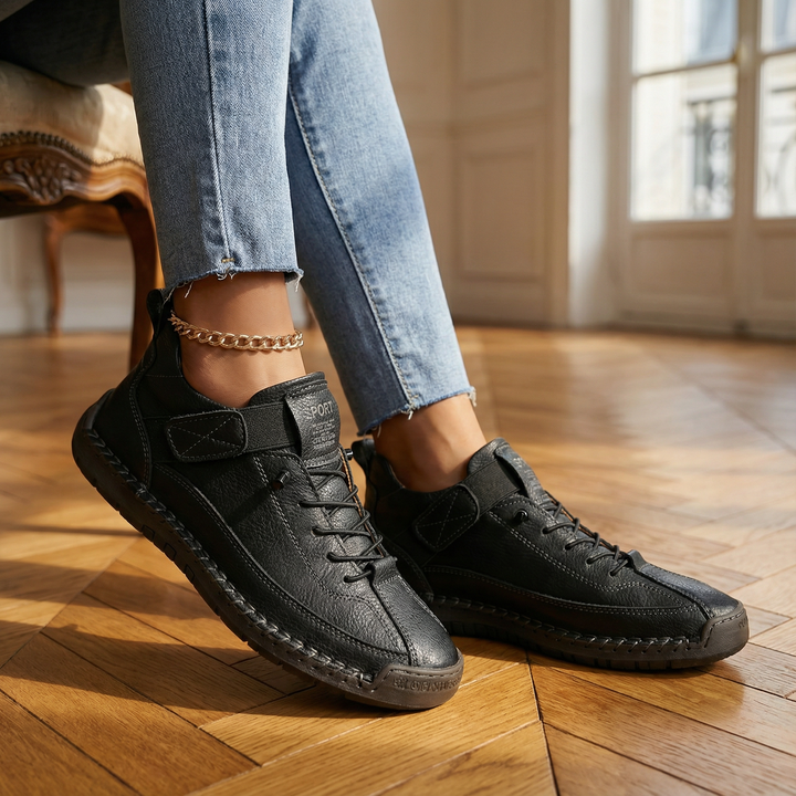 Naisten mukavat vegaaniset nahkaiset nauhalenkkarit