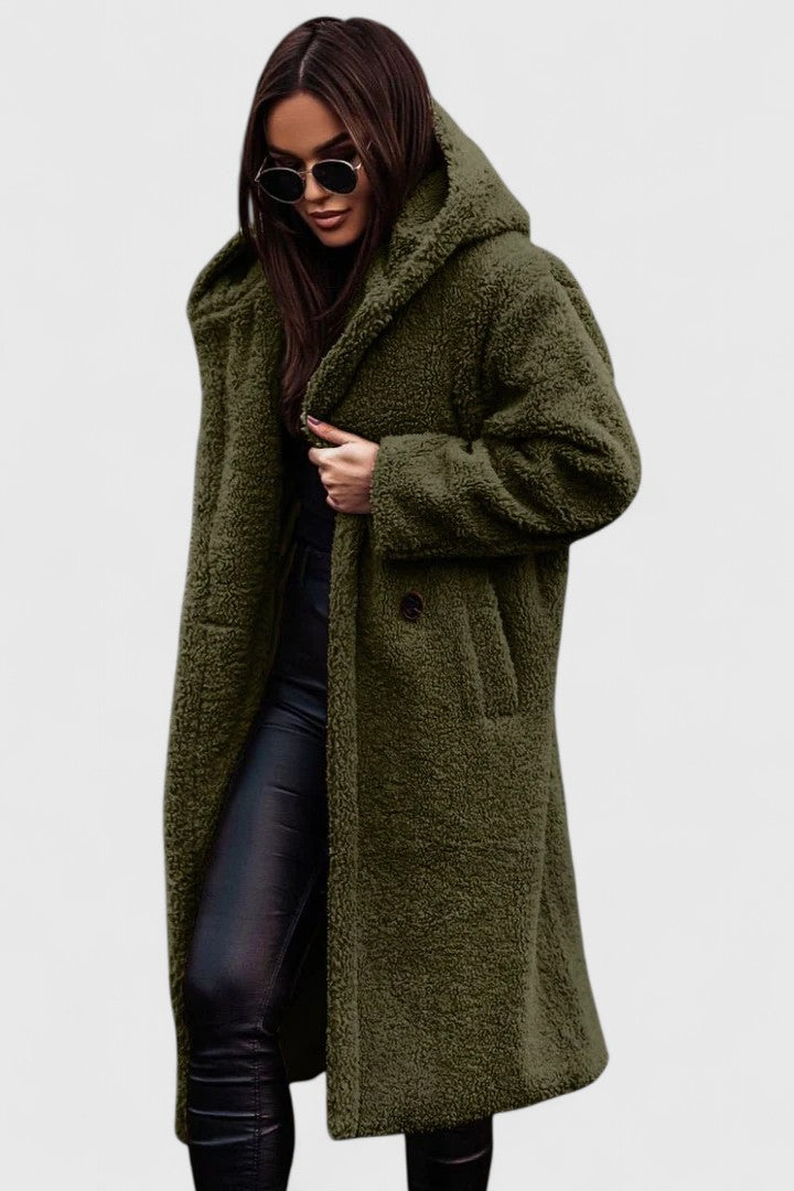 Comodo cappotto lungo da donna per l'inverno