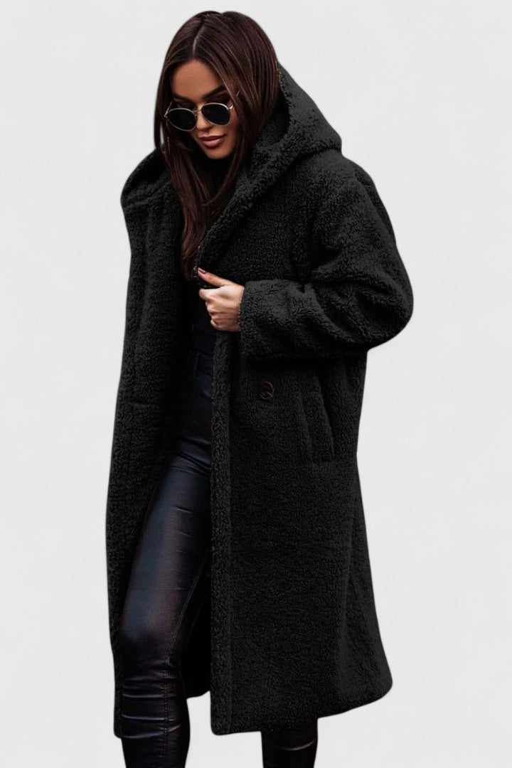 Comodo cappotto lungo da donna per l'inverno