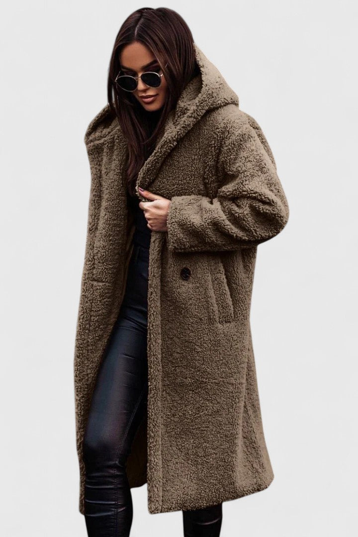 Comodo cappotto lungo da donna per l'inverno