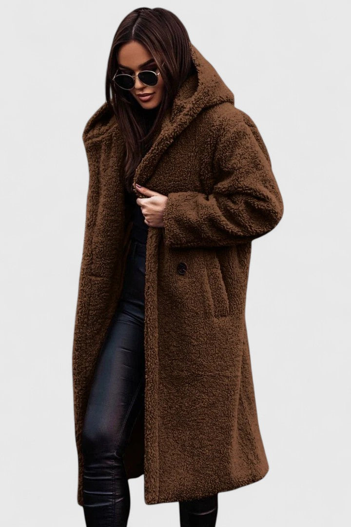 Comodo cappotto lungo da donna per l'inverno