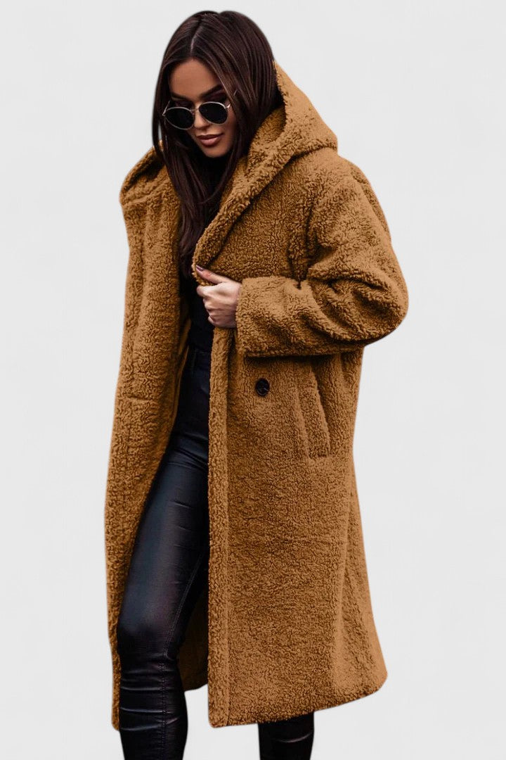Comodo cappotto lungo da donna per l'inverno