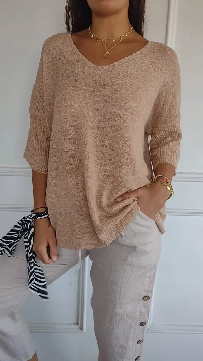 Everyday Comfort Ultra-Soft V-Neck Knit Top