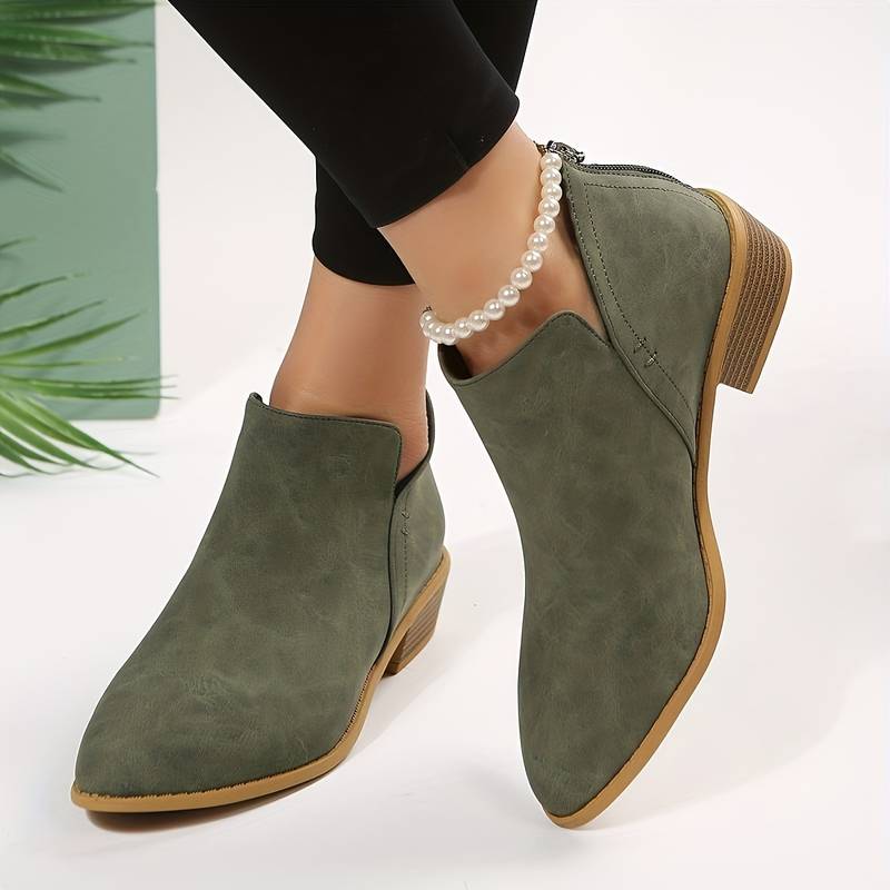 Women’s Comfortable Low-Heel Ankle Boots for Everyday Wear