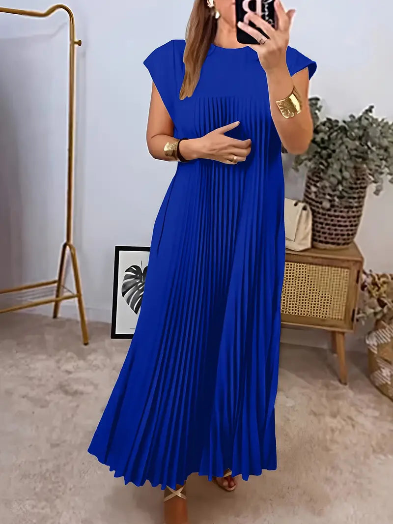 Plissiertes Maxikleid für Damen, leichter Stoff, elegantes und schmeichelhaftes Design
