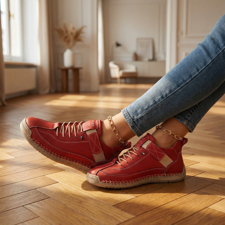 Naisten mukavat vegaaniset nahkaiset nauhalenkkarit