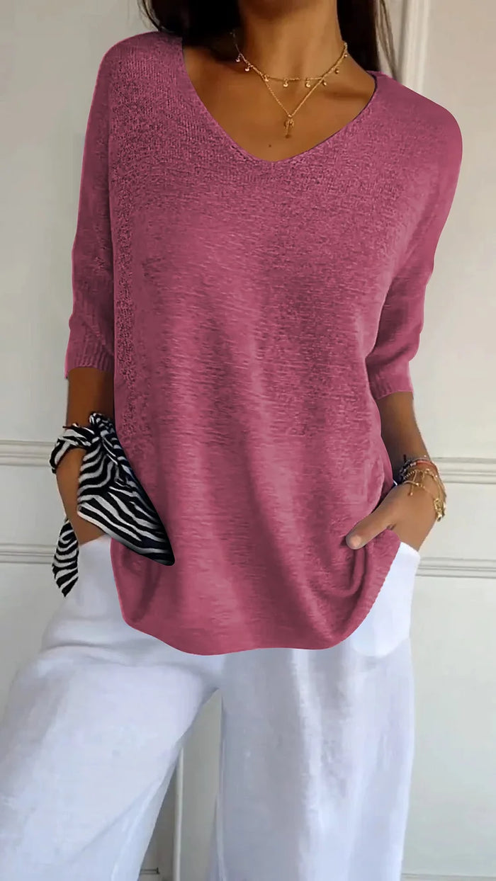 Everyday Comfort Ultra-Soft V-Neck Knit Top