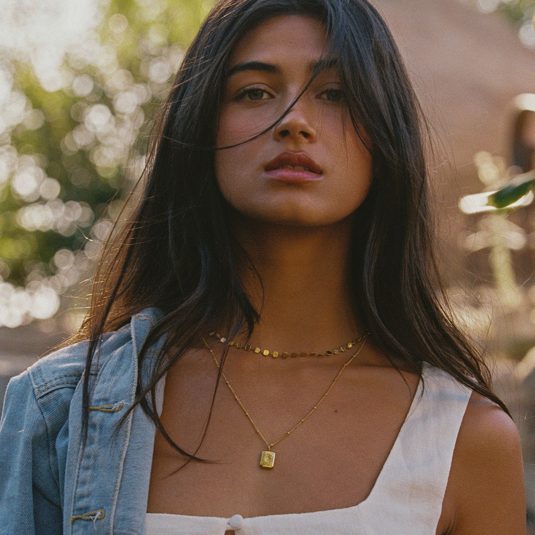 Starlight Necklace Women Zirconia Stone, Waterproof, Hypoallergenic