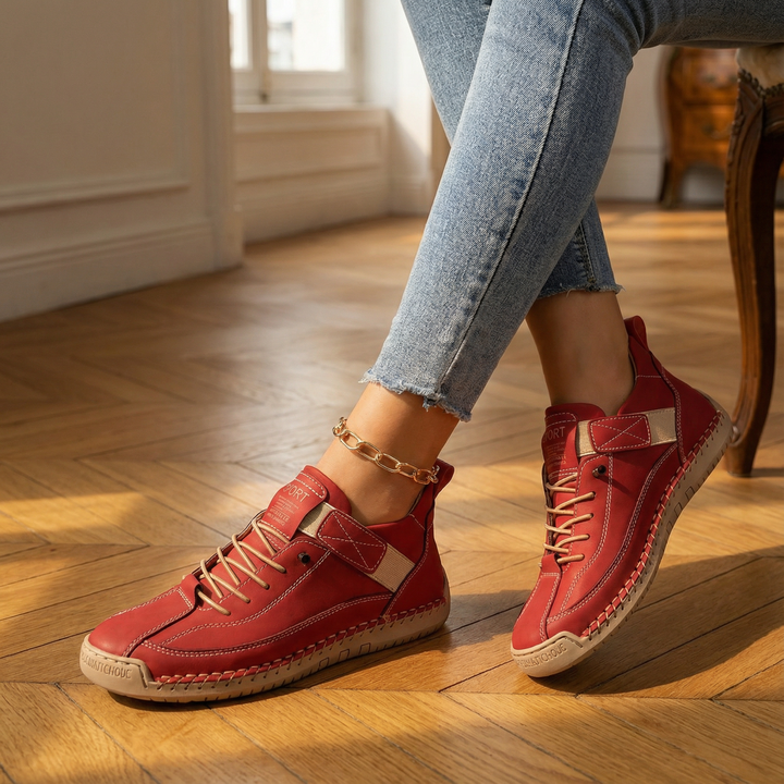 Naisten mukavat vegaaniset nahkaiset nauhalenkkarit