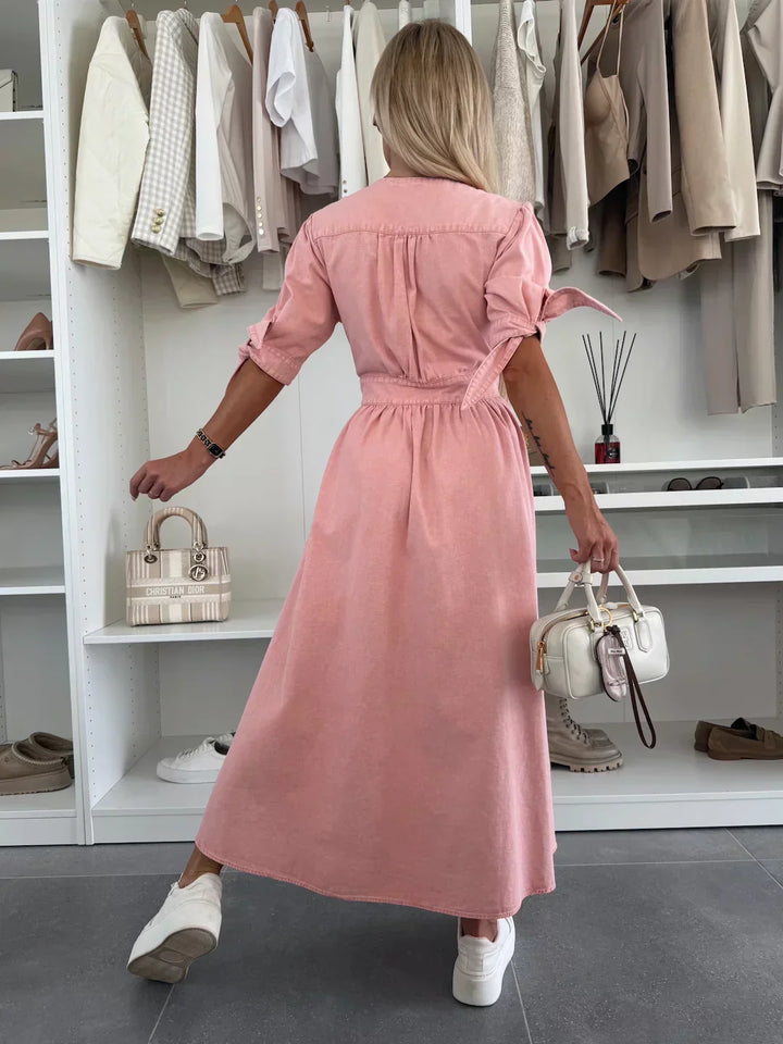 Women’s Flattering Button-Front Maxi Dress