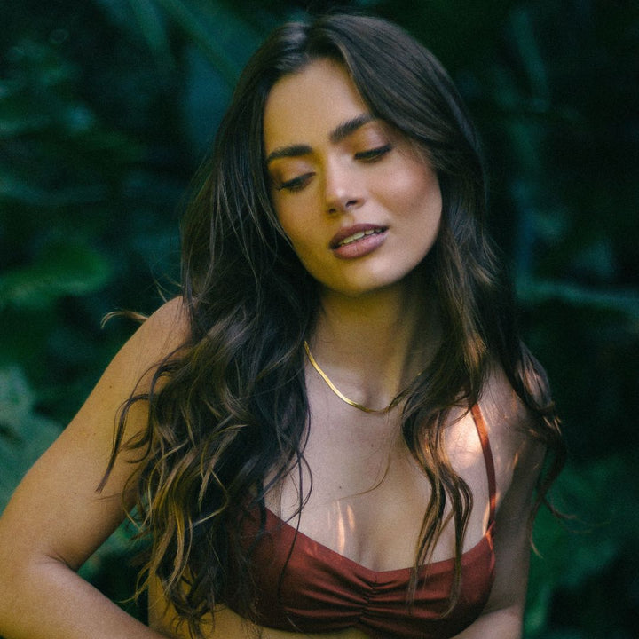 Women’s Choker Necklace Gold Herringbone Stainless Steel Adjustable