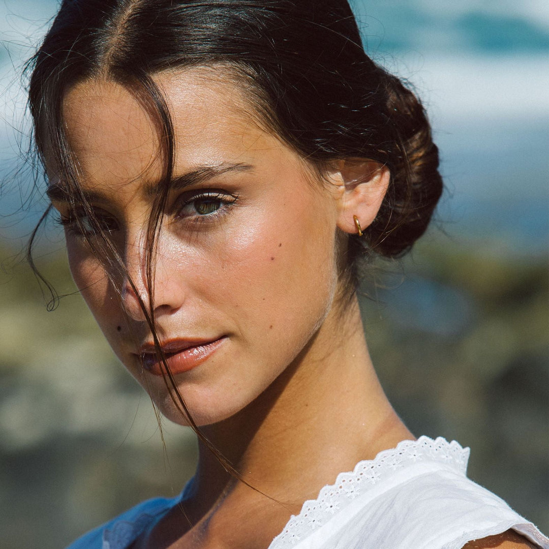 Women Tiny Huggie Earrings 18k Gold Stainless Steel Waterproof